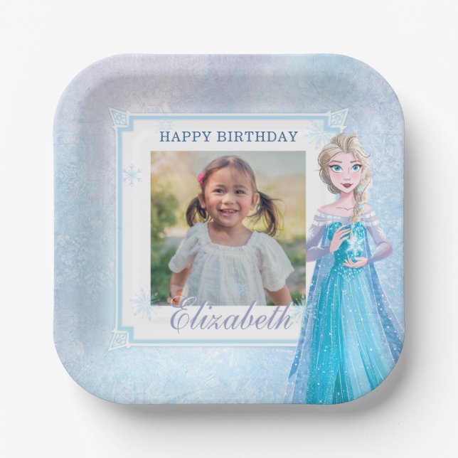 Assiettes En Carton Anniversaire de Disney Frozen Elsa (Recto)
