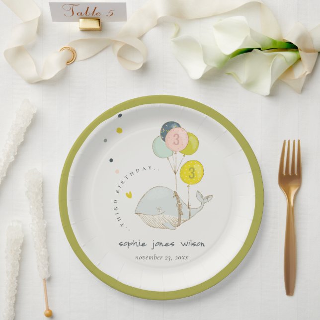 Assiettes En Carton Anniversaire de enfant cardiaque de balloon sous-m (Mariage)