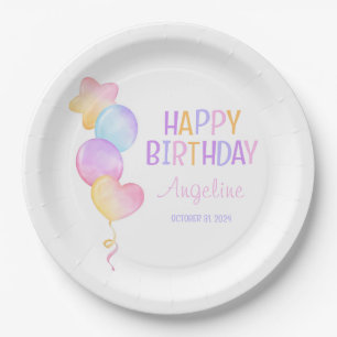 Assiettes En Carton Anniversaire de enfant de ballons coloré mignon