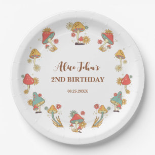 Assiettes En Carton Anniversaire de enfant de champignon super psychéd