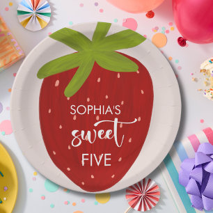 Assiettes En Carton Anniversaire de enfant de fraise sucrée
