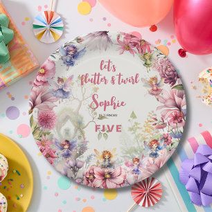 Assiettes En Carton Anniversaire de enfant de jardin de fées florales