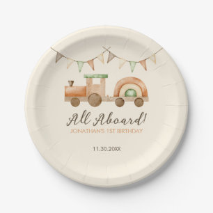 Assiettes En Carton Anniversaire de enfant du transport ferroviaire Bo