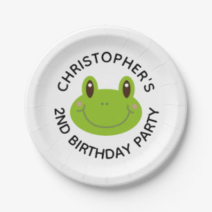 Assiettes En Carton Anniversaire de enfant Party Frog personnalisé