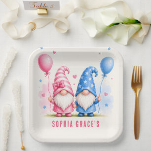 Assiettes En Carton Anniversaire de Gnomes Joyeux Colorés