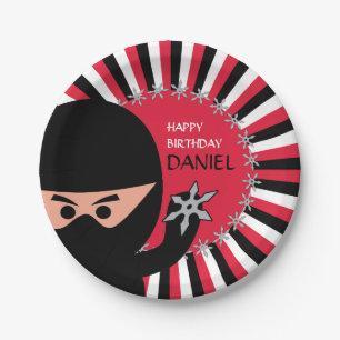 Assiettes En Carton Anniversaire de guerrier de Ninja plaque à papier