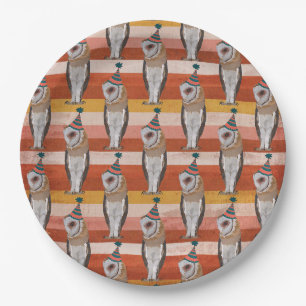 ASSIETTES EN CARTON ANNIVERSAIRE DE HIBOU
