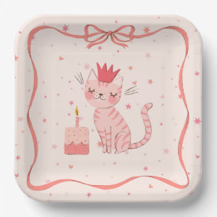 Assiettes En Carton Anniversaire de Jolie Kitty