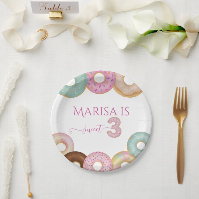 Assiettes En Carton Anniversaire de la beigne douce | Fête des enfants (Mariage)