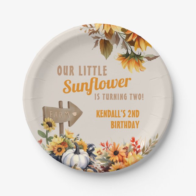 Assiettes En Carton Anniversaire de la ferme des tournesols (Devant)