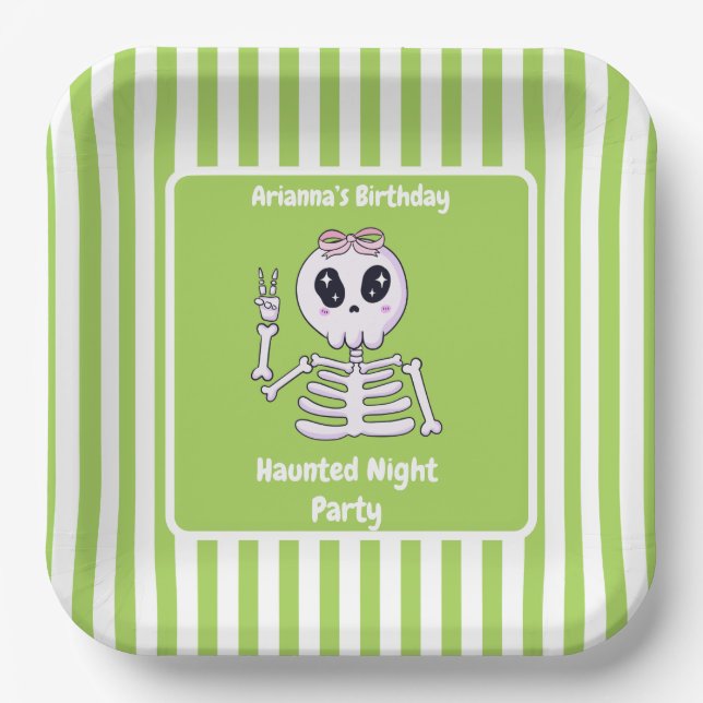 Assiettes En Carton Anniversaire de la fête de la nuit - Halloween nui (Recto)