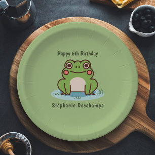 Assiettes En Carton Anniversaire de la Grenouille mignonne