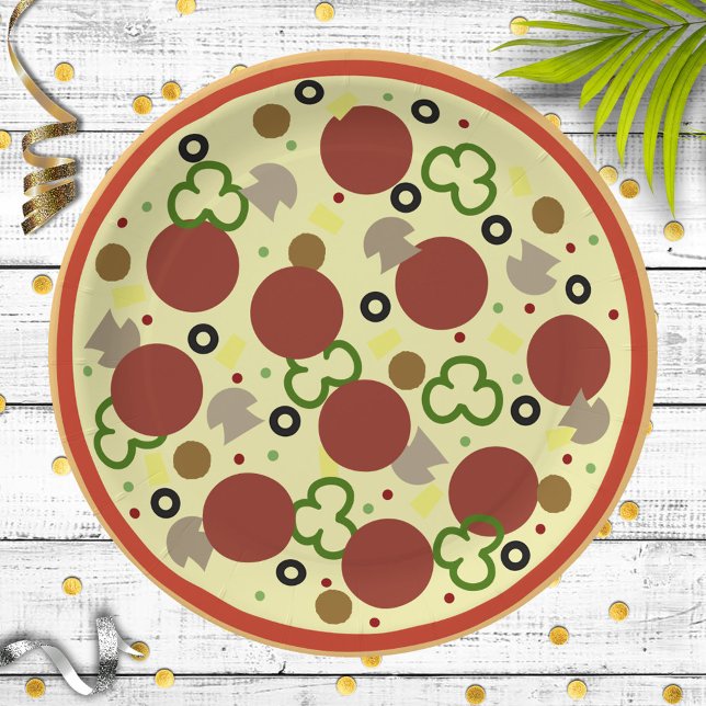 Assiettes En Carton Anniversaire de la Pizza (Créateur téléchargé)