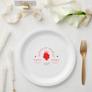 Assiettes En Carton Anniversaire de la Reine des Coeurs