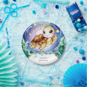 Assiettes En Carton Anniversaire de la tortue chatoyante