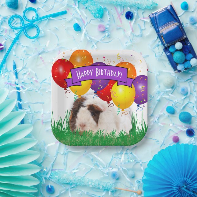 Assiettes En Carton Anniversaire de l'enfant mignon Guinée Cochon Anim (Fête)