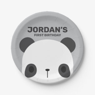 Assiettes En Carton Anniversaire de l'ours de Panda Little Cute