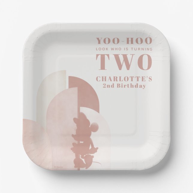 Assiettes En Carton Anniversaire de Minnie Mouse Boho (Recto)