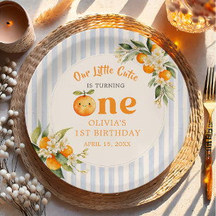 Assiettes En Carton Anniversaire de petite coupe Orange Citrus