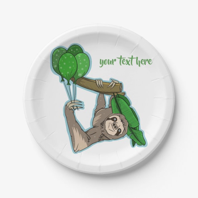 Assiettes En Carton Anniversaire de Sloth (Devant)