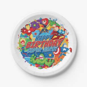 Assiettes En Carton Anniversaire de Super Héros des Avengers