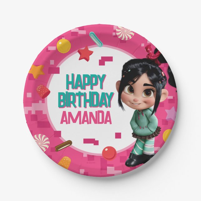 Assiettes En Carton Anniversaire de Vanellope (Devant)