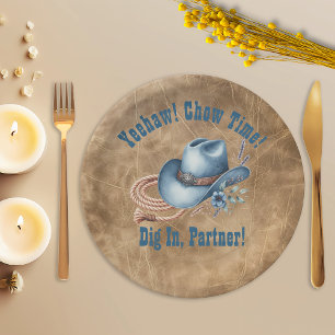 Assiettes En Carton Anniversaire de Wild West Cowboy