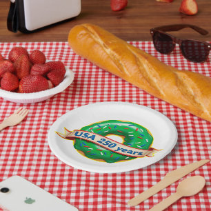 Assiettes En Carton Anniversaire des 250 ans de l'Amérique avec un don