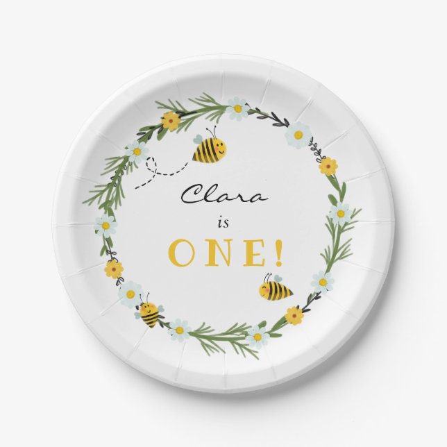 Assiettes En Carton Anniversaire des abeilles (Devant)