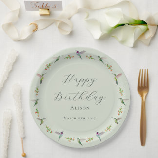 Assiettes En Carton Anniversaire des colibris d'Anna