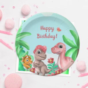 Assiettes En Carton Anniversaire des dinosaures