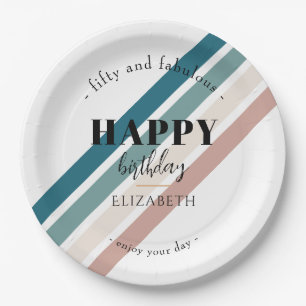Assiettes En Carton Anniversaire Design minimaliste aux couleurs paste