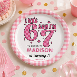 Assiettes En Carton Anniversaire drôle de 7 ans Fête “J'avais 6 ans,