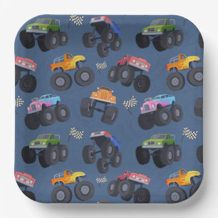 Assiettes En Carton Anniversaire du camion Monster
