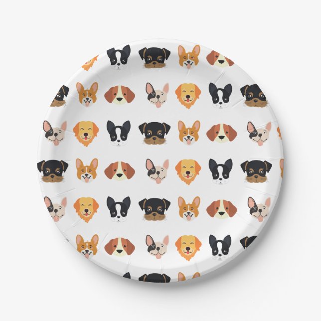 Assiettes En Carton Anniversaire du chien  (Devant)