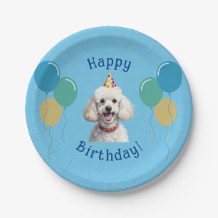 Assiettes En Carton Anniversaire du chien chiot