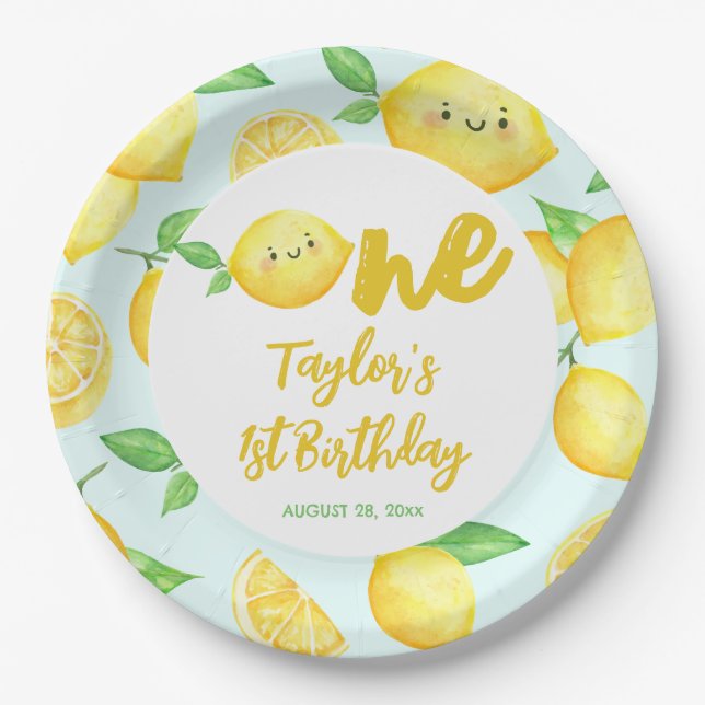 Assiettes En Carton Anniversaire du citron (Devant)