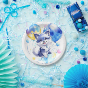 Assiettes En Carton Anniversaire du loup