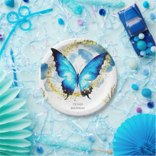Assiettes En Carton Anniversaire du papillon Pastel Boho