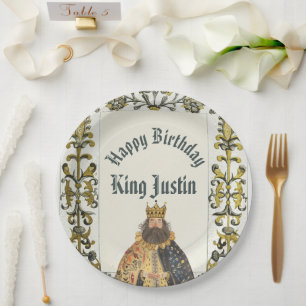 Assiettes En Carton Anniversaire du roi de la Renaissance médiévale