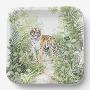 Assiettes En Carton Anniversaire du Tigre de la Jungle