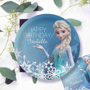 Assiettes En Carton Anniversaire Elsa congelée de Disney