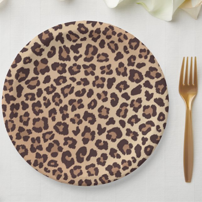 Assiettes En Carton Anniversaire Empreinte de léopard (Créateur téléchargé)
