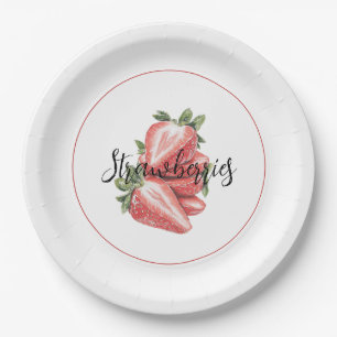 Assiettes En Carton Anniversaire Fruit Fraises Rouges Blanches
