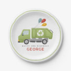 Anniversaire Garçon Moderne Camion à Ordures Vert