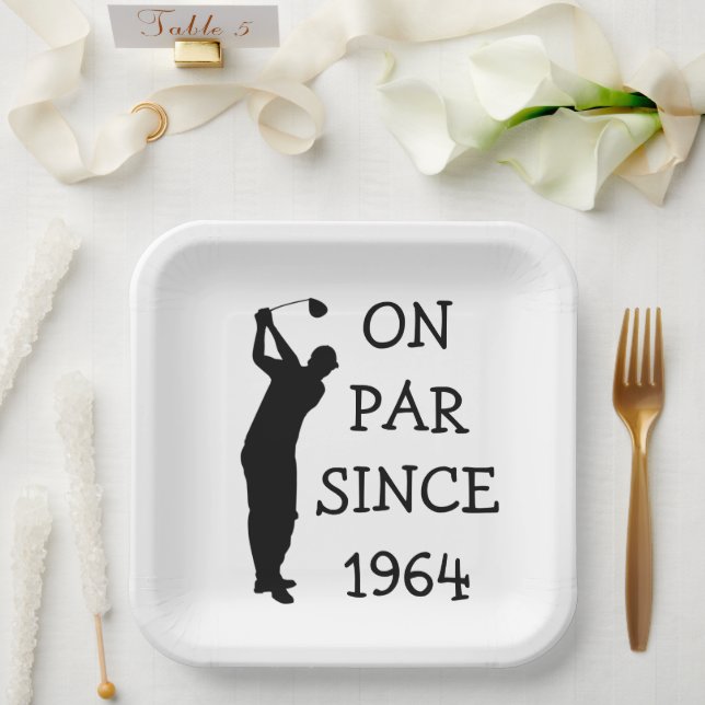 Assiettes En Carton Anniversaire Golfer Funny 60e heureux papa Par (Mariage)