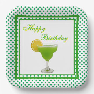 Assiettes En Carton Anniversaire Green Margarita