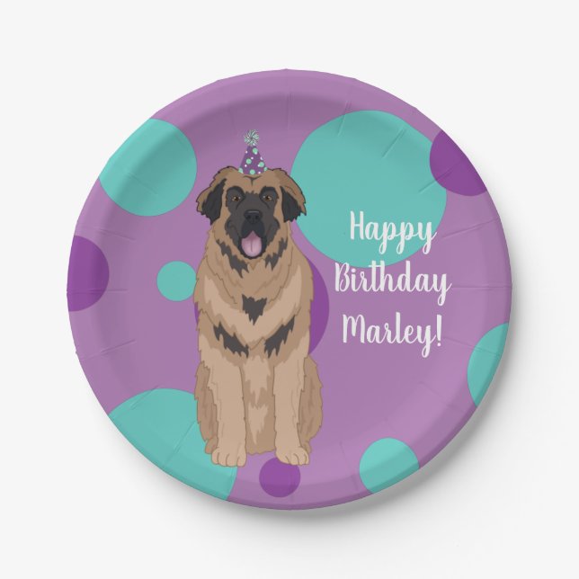 Assiettes En Carton Anniversaire Leonberger (Devant)