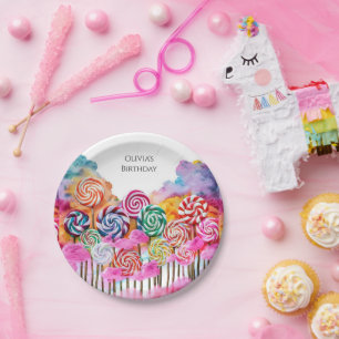Assiettes En Carton Anniversaire magique de Candyland