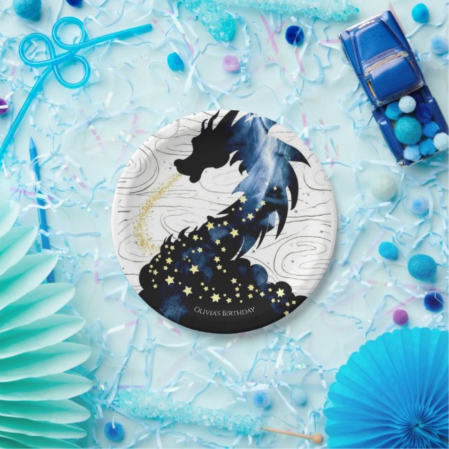 Assiettes En Carton Anniversaire majestueux du dragon mythique (Fête)